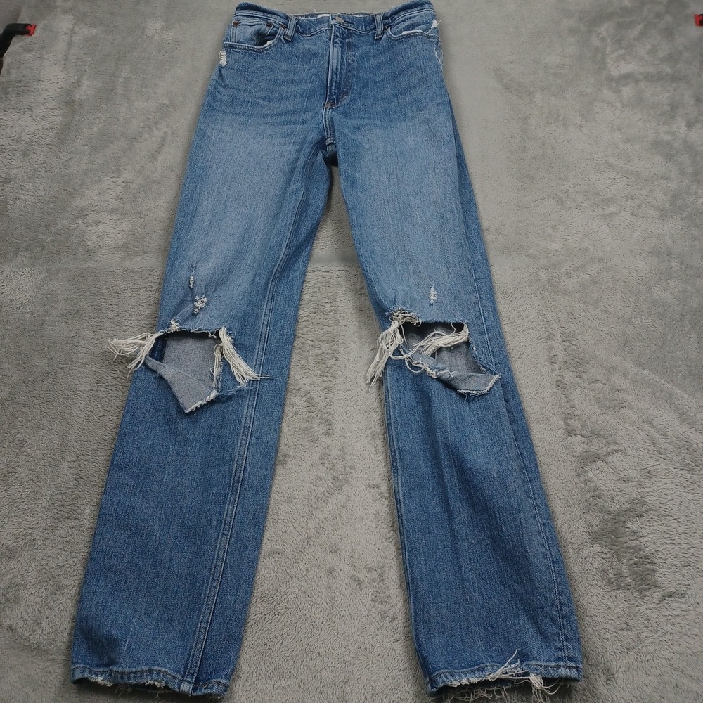 Abercrombie Fitch Jeans Womens 27 Blue Denim 90s Straight High Rise